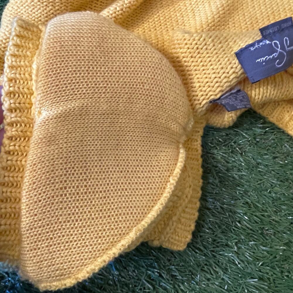 Funky Vintage 80s Bright Colorful Yellow Floral Oversized Sweater Vest - Picture 7 of 7